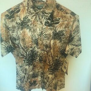 Men's Black and Brown Patterned Shirt